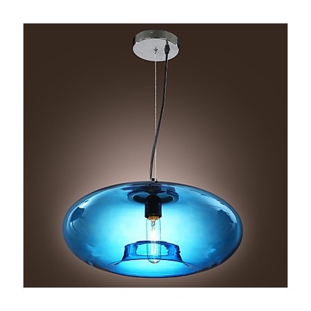 Pendel moderne design blå glaspære inkluderet