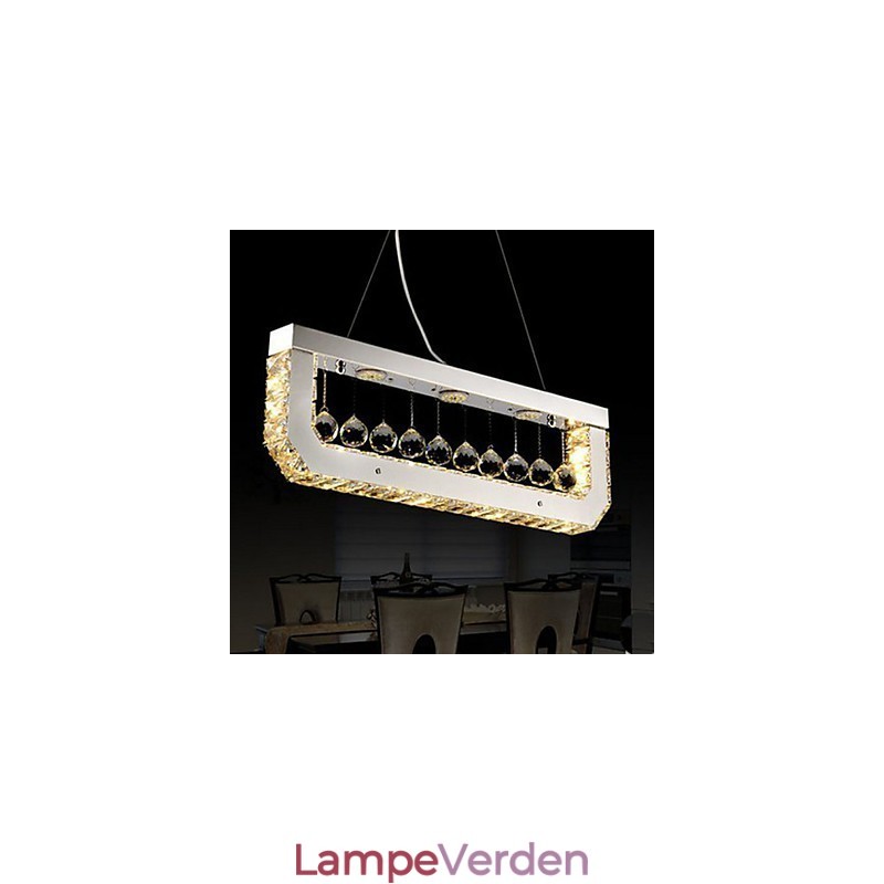 Krystal lysekrone Droplight af rektangulært gult lys