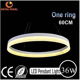 1 Ring 3 Ringe Art Deco Lysekrone 60cm Pendel 36W