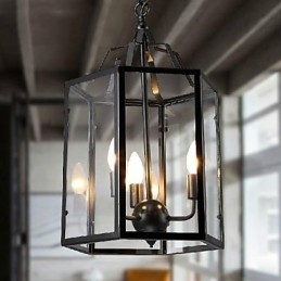 Traditionel klassisk vintage retro lanterne land mini stil maleri metal pendel lys spisestue