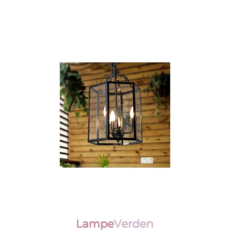 Traditionel klassisk vintage retro lanterne land mini stil maleri metal pendel lys spisestue