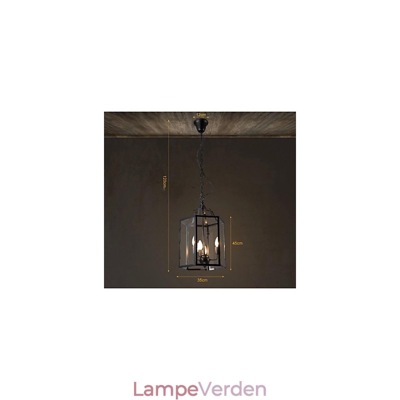 Traditionel klassisk vintage retro lanterne land mini stil maleri metal pendel lys spisestue