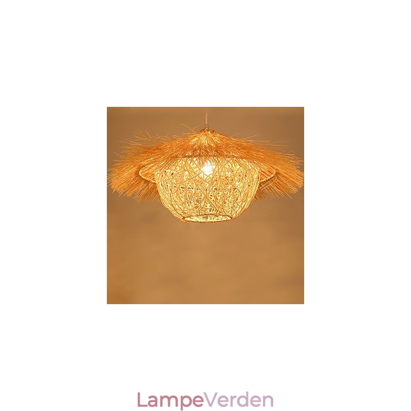 Moderne landdistrikter Cany Art Vævet Rattan Single Head Droplight Lampe