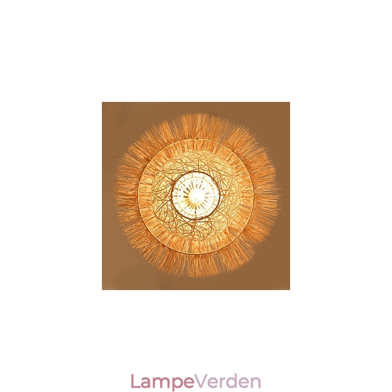 Moderne landdistrikter Cany Art Vævet Rattan Single Head Droplight Lampe