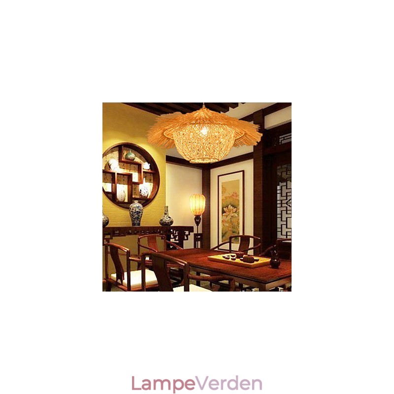Moderne landdistrikter Cany Art Vævet Rattan Single Head Droplight Lampe