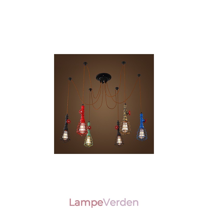 6 Lights Vintage Pendel Light Waterpipe Design Lights