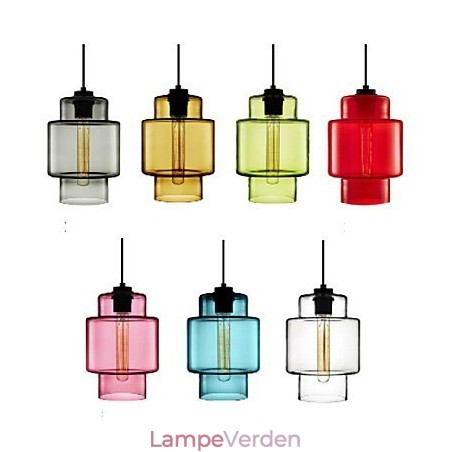 Enkelthoved Art Glaslysekrone Pendellampe med glasskærm (Grå Gul Grøn Rød Pink Blå Hvid) Enkelthoved Art Glaslysekrone Pendellampe med glasskærm (Grå Gul Grøn Rød Pink Blå Hvid)