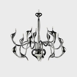 15 Lys sølv Moderne moderne, forkromet galvaniseret metal lysekrone