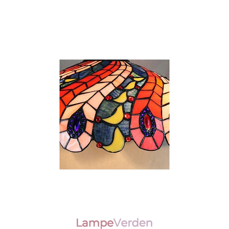 Pendel med 2 lys i påfuglefjermønstret skærm