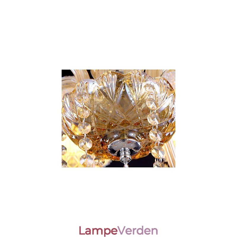 Amber 6 Lights Elegant krystal lysekrone til hjemmet