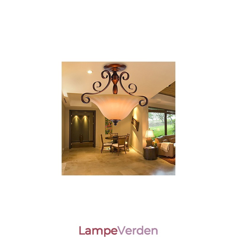 Rustik Lodge Vintage Mini Style Painting Metal Pendel Light