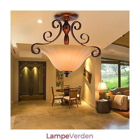 Rustik Lodge Vintage Mini Style Painting Metal Pendel Light