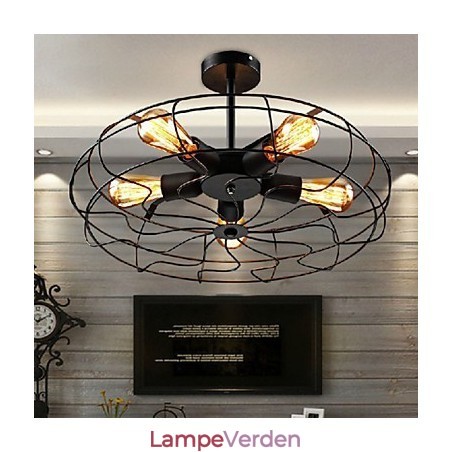 Industriel Vintage Metal Fan Pendel Lampe Steampunk Loftslysekrone Light Industriel Vintage Metal Fan Pendel Lampe Steampunk Loftslysekrone Light