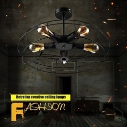 Industriel Vintage Metal Fan Pendel Lampe Steampunk Loftslysekrone Light