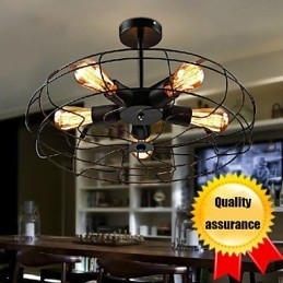 Industriel Vintage Metal Fan Pendel Lampe Steampunk Loftslysekrone Light
