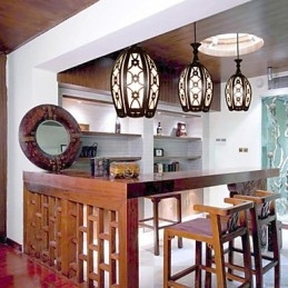 Moderne og kontrakteret Creative Wood Spisestue Pendent Lamp Lamp Light