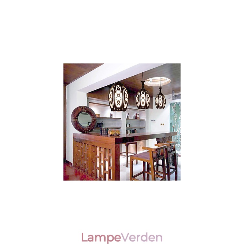 Moderne og kontrakteret Creative Wood Spisestue Pendent Lamp Lamp Light