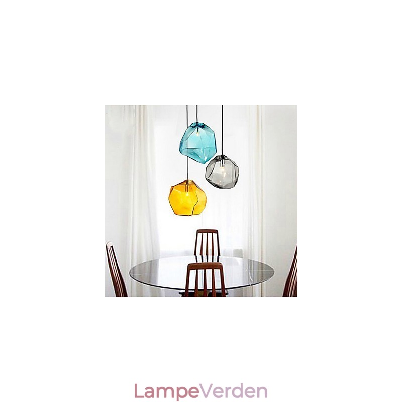 Creative Ice Crystal Glass Diamond Pendant Chromatic Droplight Lamp Light