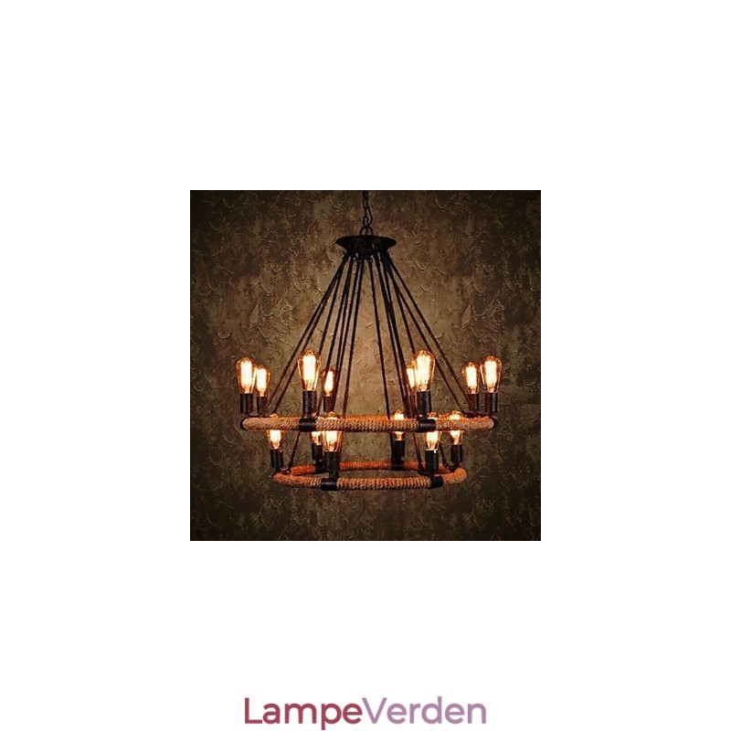 Traditionel klassisk rustik Lodge Vintage Retro Land maleri Metal Pendel Light