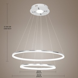 Moderne design pendel 4 høj kvalitet akryl dobbelt ring pasform