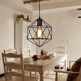 Geometrisk linje Diamond Smedejern lysekrone Pendel Light Modern Contemporary