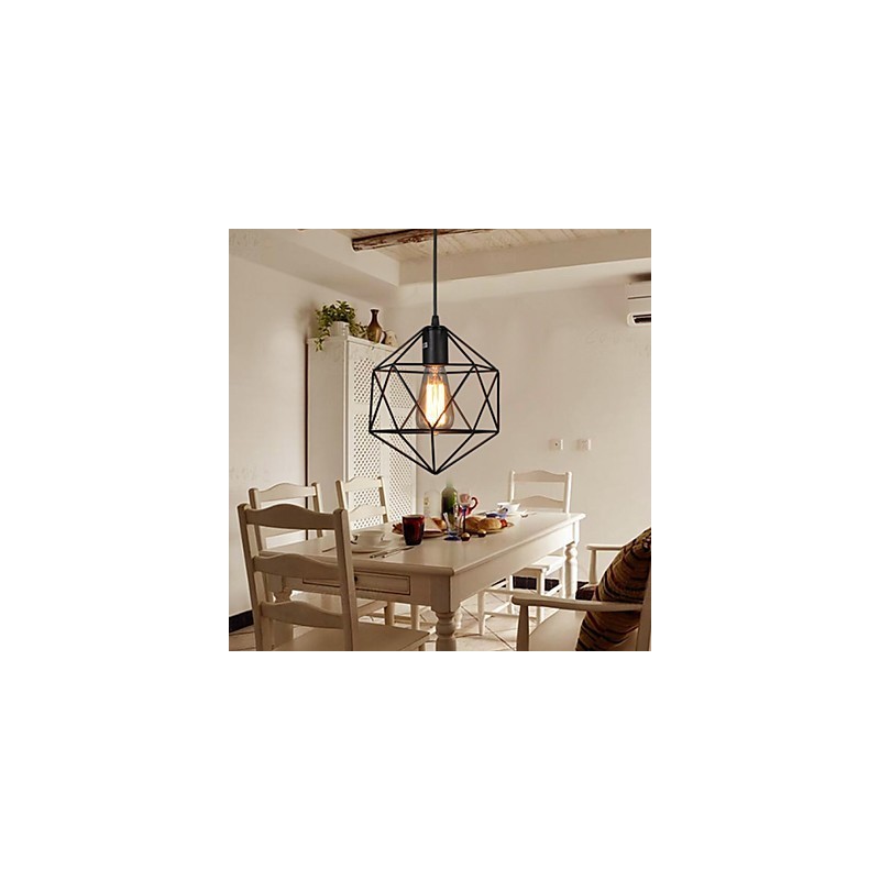 Geometrisk linje Diamond Smedejern lysekrone Pendel Light Modern Contemporary