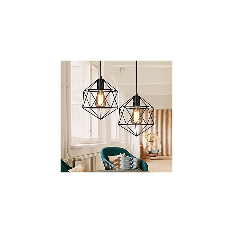 Geometrisk linje Diamond Smedejern lysekrone Pendel Light Modern Contemporary