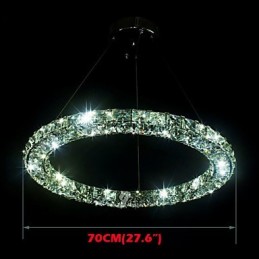 Krystal Pendel Belysning Modern Single D70CM Tre Sides K9 Krystal Indendørs Loftslamper Lampearmaturer