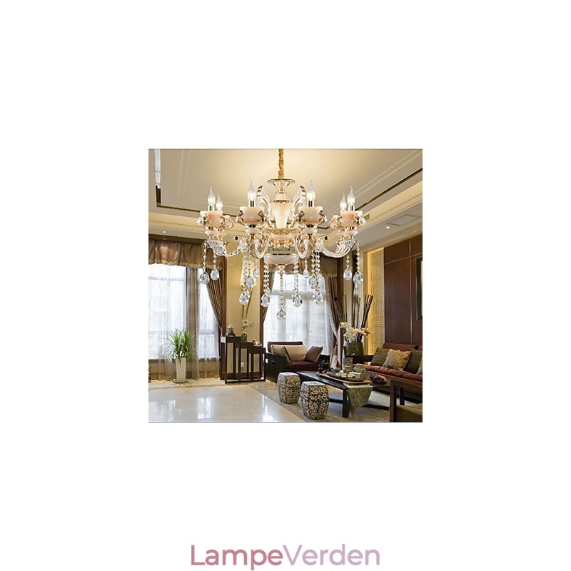 Enkel europæisk luksus Type Guld Jade Zink Legering lampe