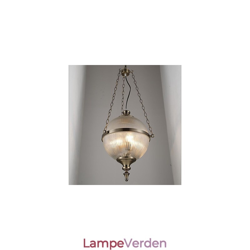 Jern Bronze Lysekrone Lampe Glas