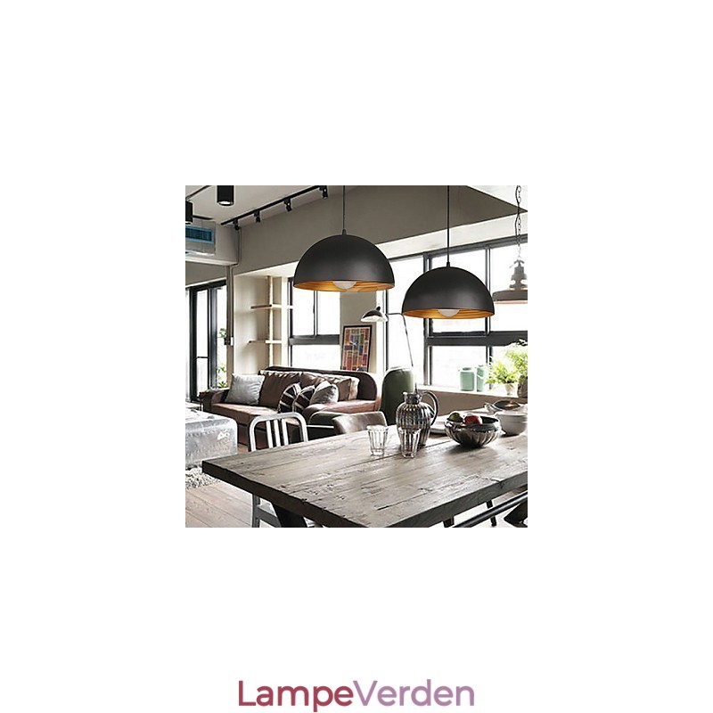 Kreativ Lampe Rund Skorsten Droplight Smedejern Karakter Måltider Lysekrone Sort Og Hvid