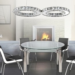 Moderne moderne Crystal Chrom Metal Pendellampe