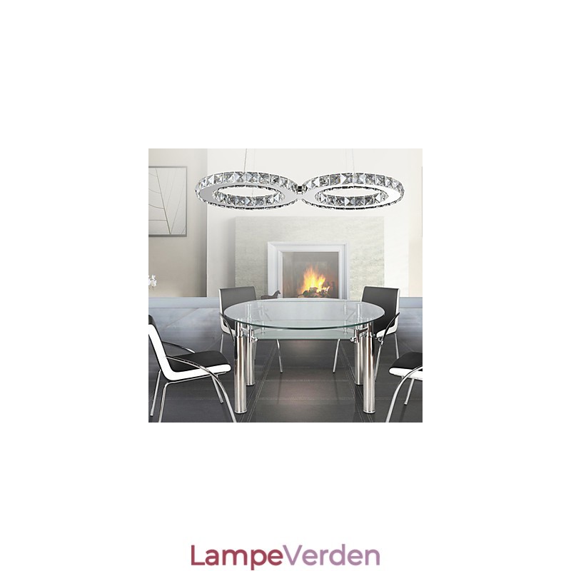 Moderne moderne Crystal Chrom Metal Pendellampe
