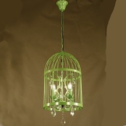 Vintage Iron Cage Trappe Lampe Lysekrone Krystal