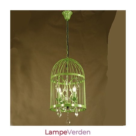 Vintage Iron Cage Trappe Lampe Lysekrone Krystal