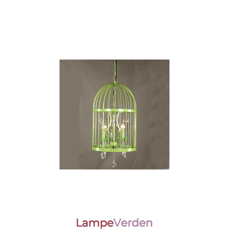 Vintage Iron Cage Trappe Lampe Lysekrone Krystal