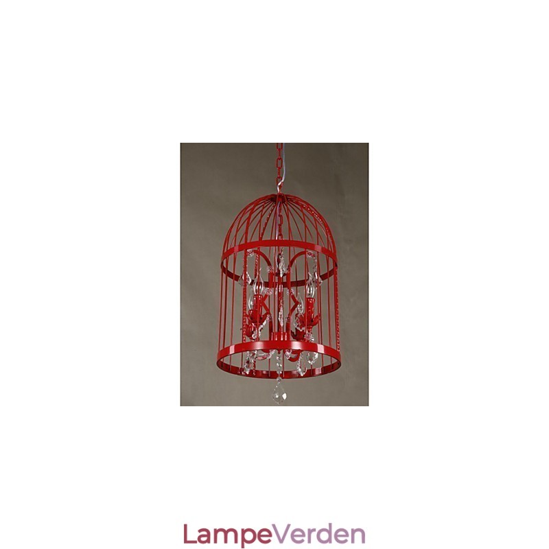 Vintage Iron Cage Trappe Lampe Lysekrone Krystal
