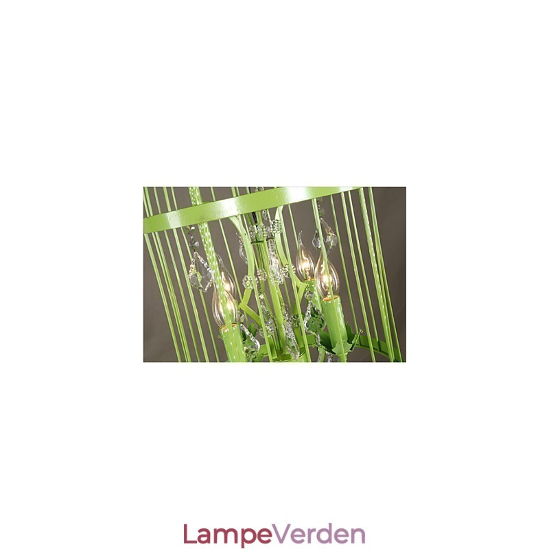 Vintage Iron Cage Trappe Lampe Lysekrone Krystal