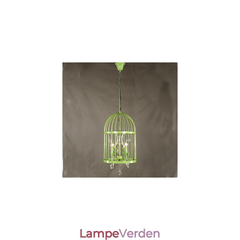 Vintage Iron Cage Trappe Lampe Lysekrone Krystal