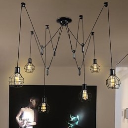 6 lys Country Designers metal pendel