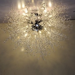G4 Mitated Crystal Lamp Pendel Lys Rustfrit Stål Dia 90CM