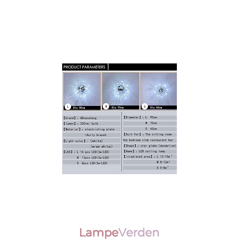G4 Mitated Crystal Lamp Pendel Lys Rustfrit Stål Dia 90CM