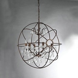 Vintage krystal maleri metal lysekrone
