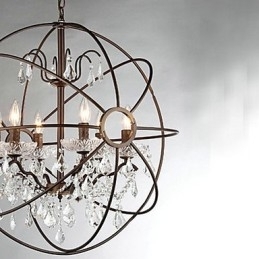 Vintage krystal maleri metal lysekrone
