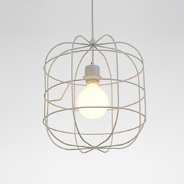 Mini kunstnerisk fuglebur pendel lampe 1 lys Mordern enkelhed finish sort hvid metal kulstof stål droplight