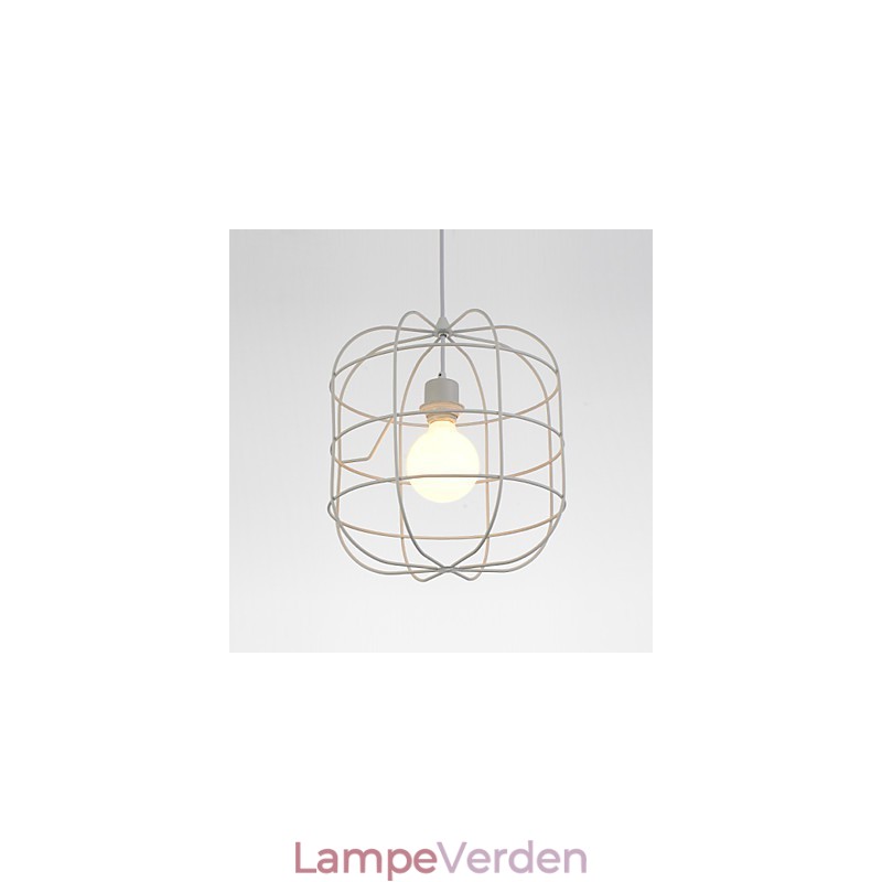 Mini kunstnerisk fuglebur pendel lampe 1 lys Mordern enkelhed finish sort hvid metal kulstof stål droplight