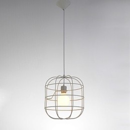 Mini kunstnerisk fuglebur pendel lampe 1 lys Mordern enkelhed finish sort hvid metal kulstof stål droplight