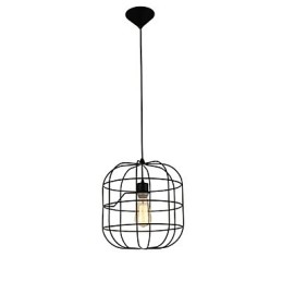 Mini kunstnerisk fuglebur pendel lampe 1 lys Mordern enkelhed finish sort hvid metal kulstof stål droplight