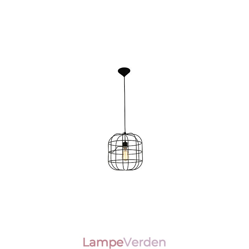Mini kunstnerisk fuglebur pendel lampe 1 lys Mordern enkelhed finish sort hvid metal kulstof stål droplight