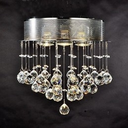 Traditionel Klassisk Krystal Chrome Metal Flush Mount